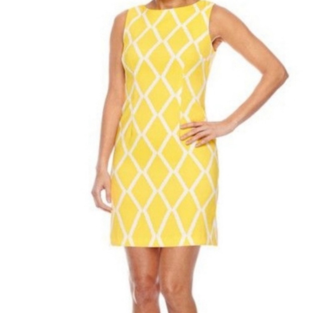 Alyx Yellow and White Midi Dress